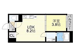 阪急千里線 吹田駅 徒歩10分の賃貸マンション 1階1LDKの間取り