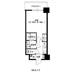 JR東海道・山陽本線 千里丘駅 徒歩5分の賃貸マンション 4階1Kの間取り