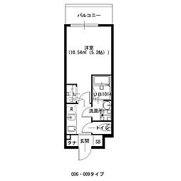 JR東海道・山陽本線 千里丘駅 徒歩5分の賃貸マンション 5階1Kの間取り