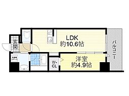 阪急京都本線 茨木市駅 徒歩7分の賃貸マンション 5階1LDKの間取り