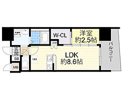 Osaka Metro御堂筋線 東三国駅 徒歩5分の賃貸マンション 14階1LDKの間取り