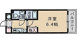 阪急千里線 関大前駅 徒歩4分の賃貸マンション 2階1Kの間取り