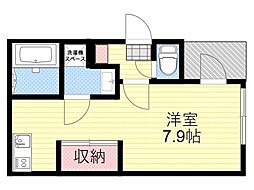 阪急千里線 下新庄駅 徒歩6分の賃貸アパート 3階ワンルームの間取り