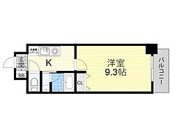 おおさか東線 JR淡路駅 徒歩7分の賃貸マンション 2階1Kの間取り