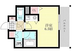 Osaka Metro御堂筋線 東三国駅 徒歩5分の賃貸マンション 13階ワンルームの間取り