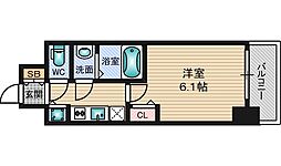 JR東海道・山陽本線 新大阪駅 徒歩8分の賃貸マンション 8階1Kの間取り