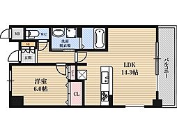 Osaka Metro御堂筋線 新大阪駅 徒歩9分の賃貸マンション 3階1LDKの間取り