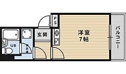 阪急箕面線 桜井駅 徒歩26分の賃貸マンション 3階ワンルームの間取り