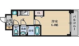 プレサンス新大阪イオリア 7階1Kの間取り