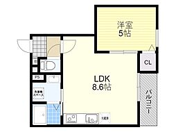 アート吹田藤が丘 1階1LDKの間取り