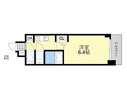 プレサンス新大阪ジェイズ 10階1Kの間取り