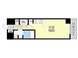 サムティ大阪WESTグランジール 5階ワンルームの間取り