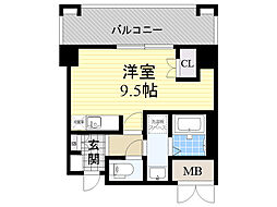 パークナードフィット吹田健都 7階ワンルームの間取り