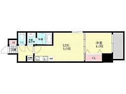 La CASA新北野2 3階1LDKの間取り