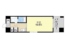 デュオン新大阪レジデンス 12階ワンルームの間取り