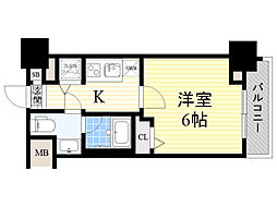 セイワパレス東三国駅前 8階1Kの間取り