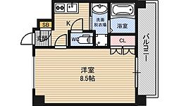 クレアート新大阪セレニティ 6階1Kの間取り