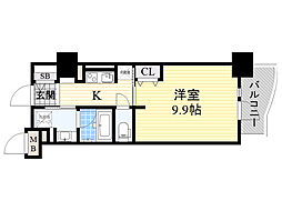STOLZ KISHIBE 9階1Kの間取り