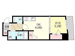 ユーズ8番館 5階1DKの間取り