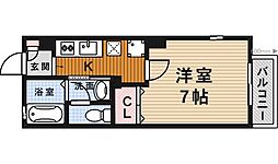 メイプルコート西畑 1Kの間取図画像