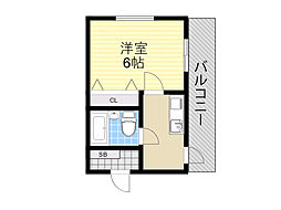 サンライズ・ウエムラ 1DKの間取図画像