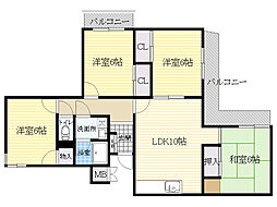 ハイツ桜花坂 4LDKの間取図画像