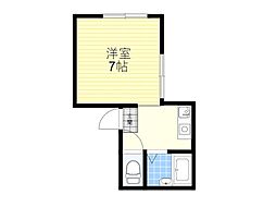 ウェルスタート曽根 ワンルームの間取図画像