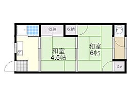藤牧荘 2Kの間取図画像