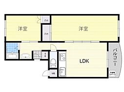 池田マンション 2LDKの間取図画像