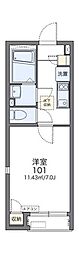 レオネクスト箕面2 1Kの間取図画像