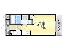 中央メルヴェール江坂 ワンルームの間取図画像