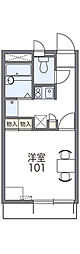 レオパレスみやび 1Kの間取図画像