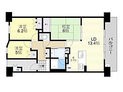 プラウド江坂ビューコート 3LDKの間取図画像
