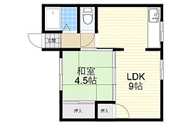 和美荘第1棟 1LDKの間取図画像