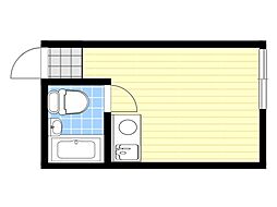 ヴィラ瀬川 ワンルームの間取図画像