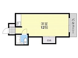 メゾンクレール ワンルームの間取図画像