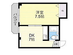 螢ケ池ホワイトマンション 1DKの間取図画像