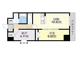 アーバンパーク新大阪 1SLDKの間取図画像