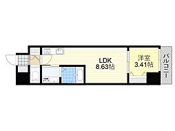アーバンパーク新大阪 1LDKの間取図画像
