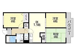 ロイヤル清風荘 3DKの間取図画像