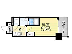 エスリード新大阪ザ・プレミアEAST 6階1Kの間取り