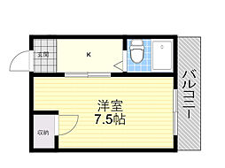 丸正ビル 1Kの間取図画像