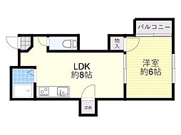 キャロル豊中本町2 1LDKの間取図画像