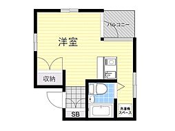 メゾンクイック2 ワンルームの間取図画像