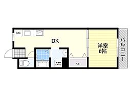 豊南ハイツ 1DKの間取図画像