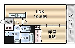 アーバネックス豊中桜塚 1LDKの間取図画像