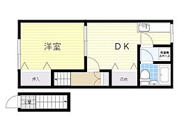 南洋荘 1DKの間取図画像