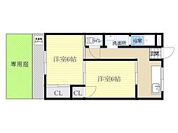 ナカムラニューハイツ 2LKの間取図画像