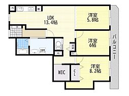 日商岩井池田マンション 3LDKの間取図画像