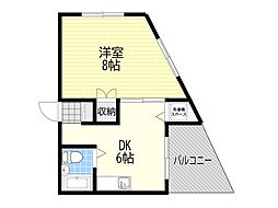 アゼリア・マンション 2DKの間取図画像